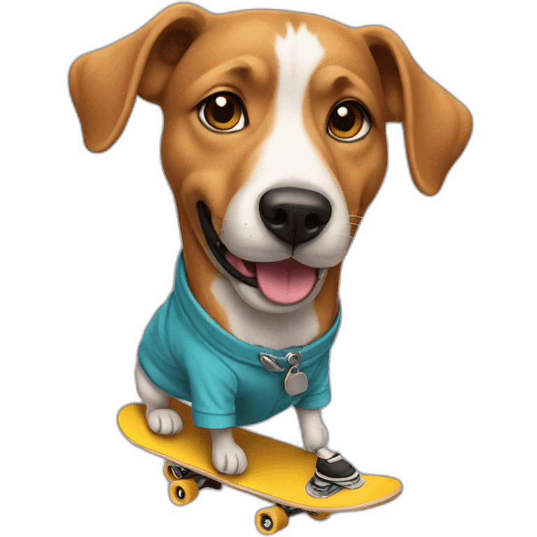 skateboarding dog with earring emoji