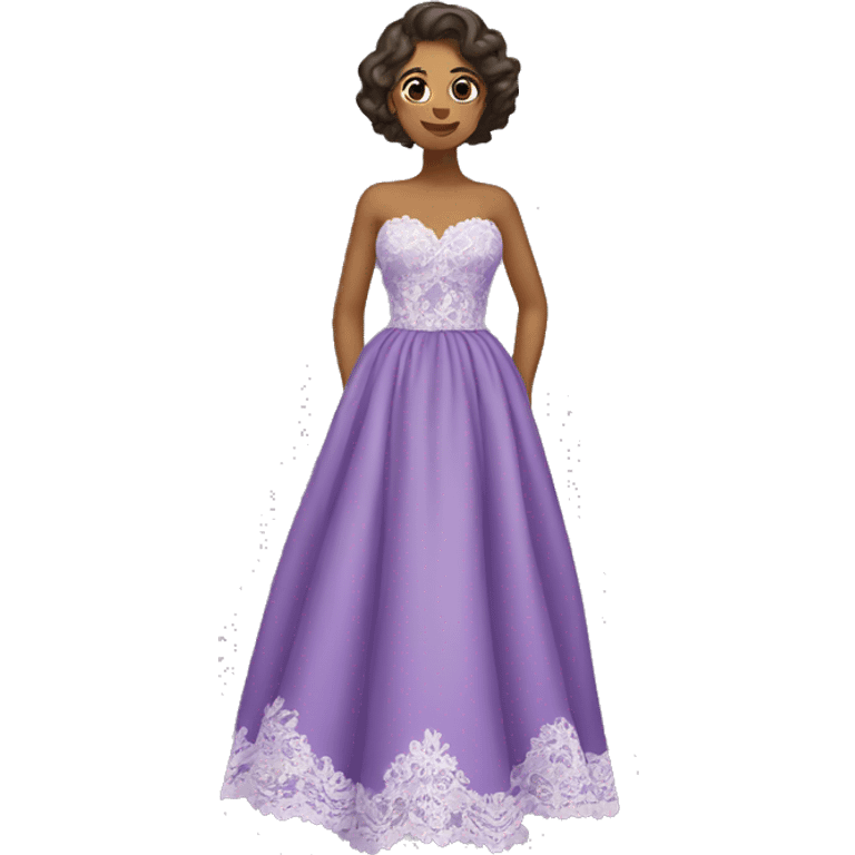 Purple gown dress with lace emoji