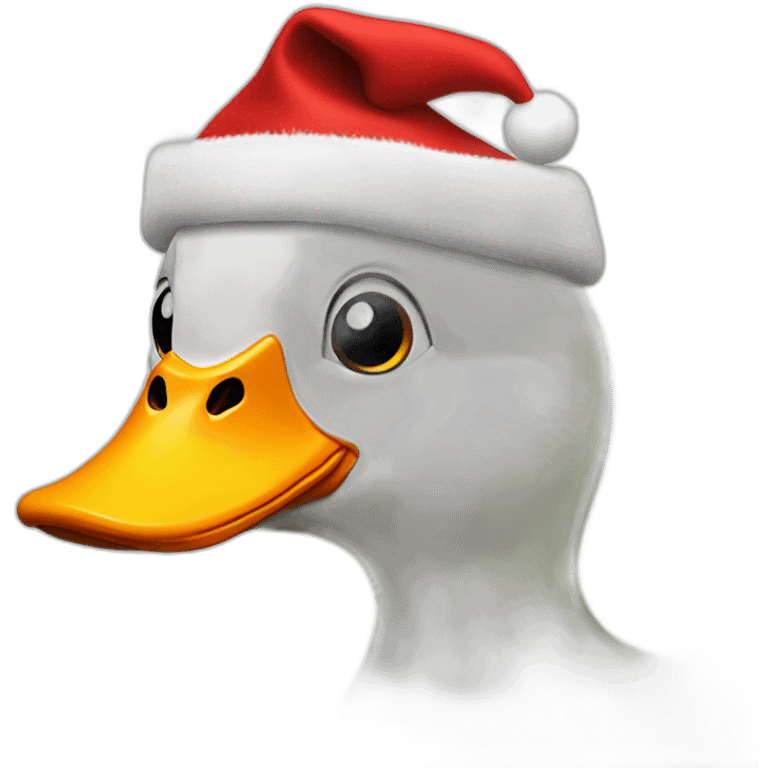 Duck a Santa hat emoji