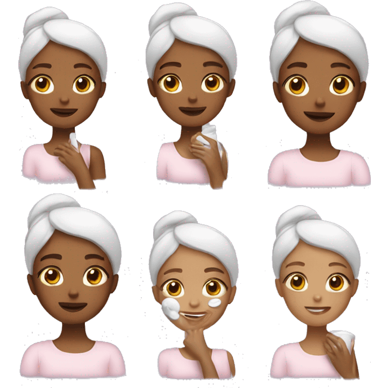 girl doing skin care emoji