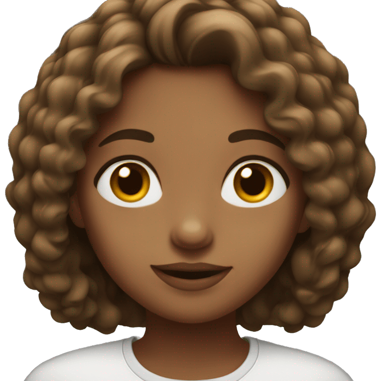 Girl with brown eyes and hair emoji