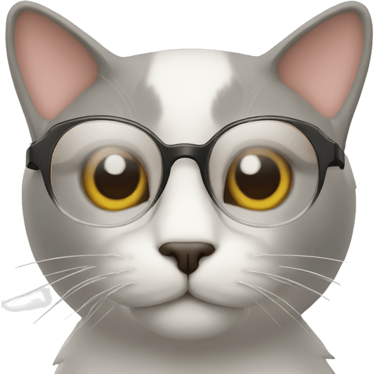 Cat with clear glass lenses emoji