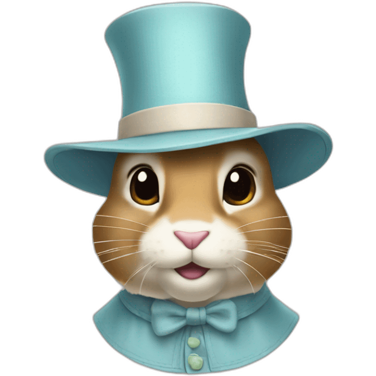 Lapin dans chapeau emoji