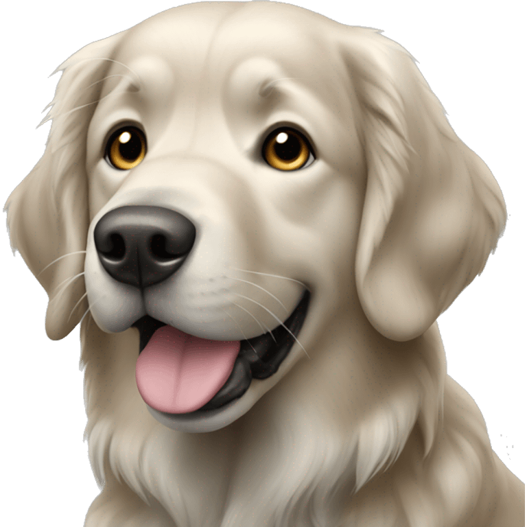 Black and grey golden retriever dog emoji