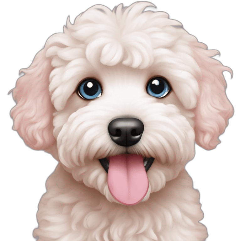 blue eyed pink nose maltipoo emoji