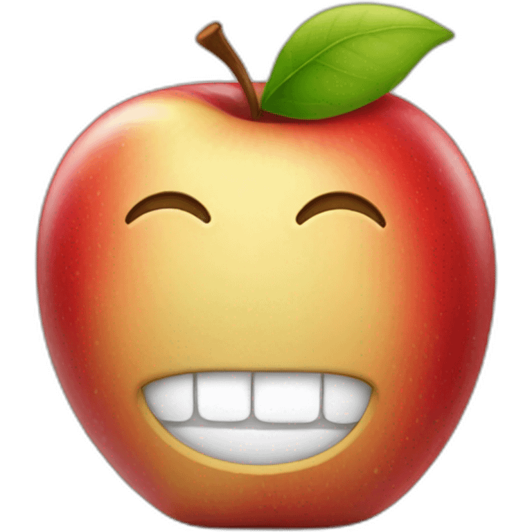 smirking apple emoji