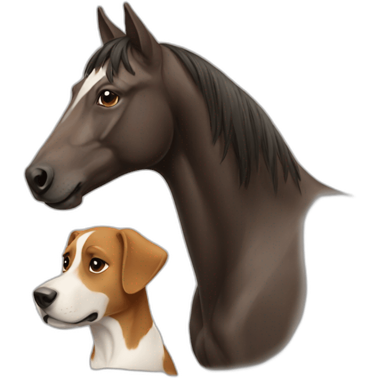 dog and horse but one being emoji