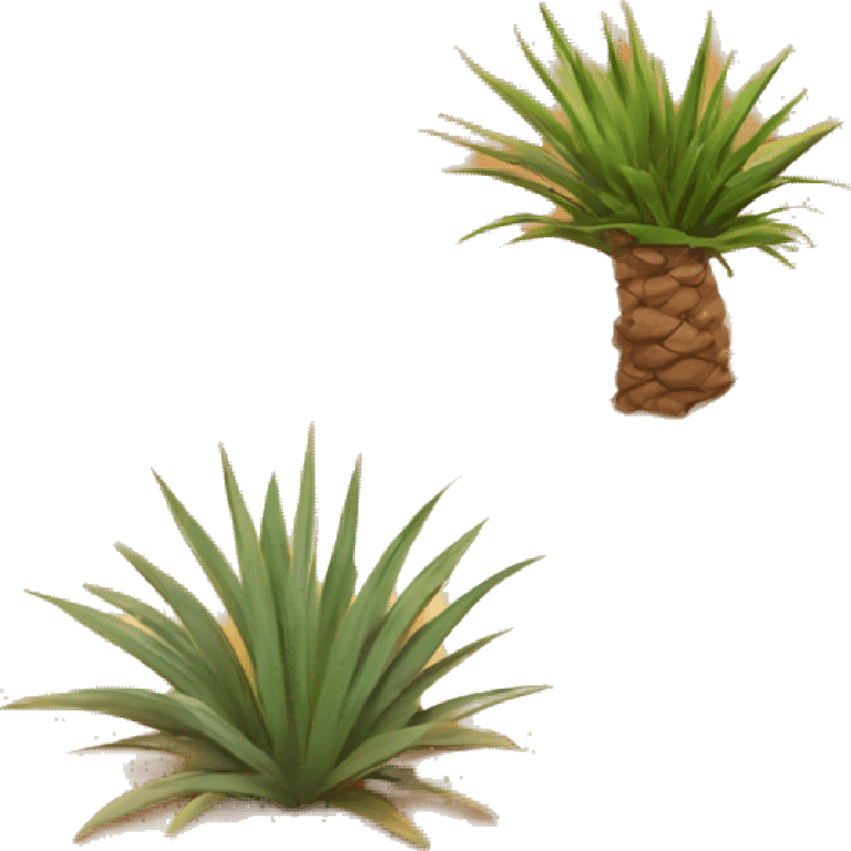 Sand dune with some desert plants  emoji