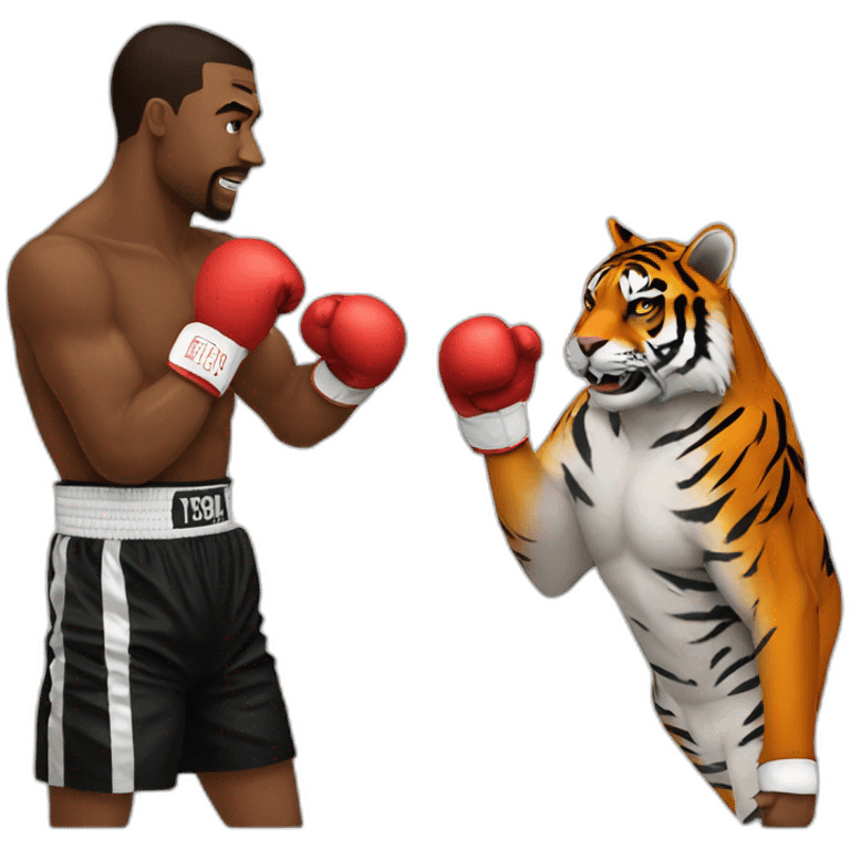 Tyson boxing with a tiger emoji