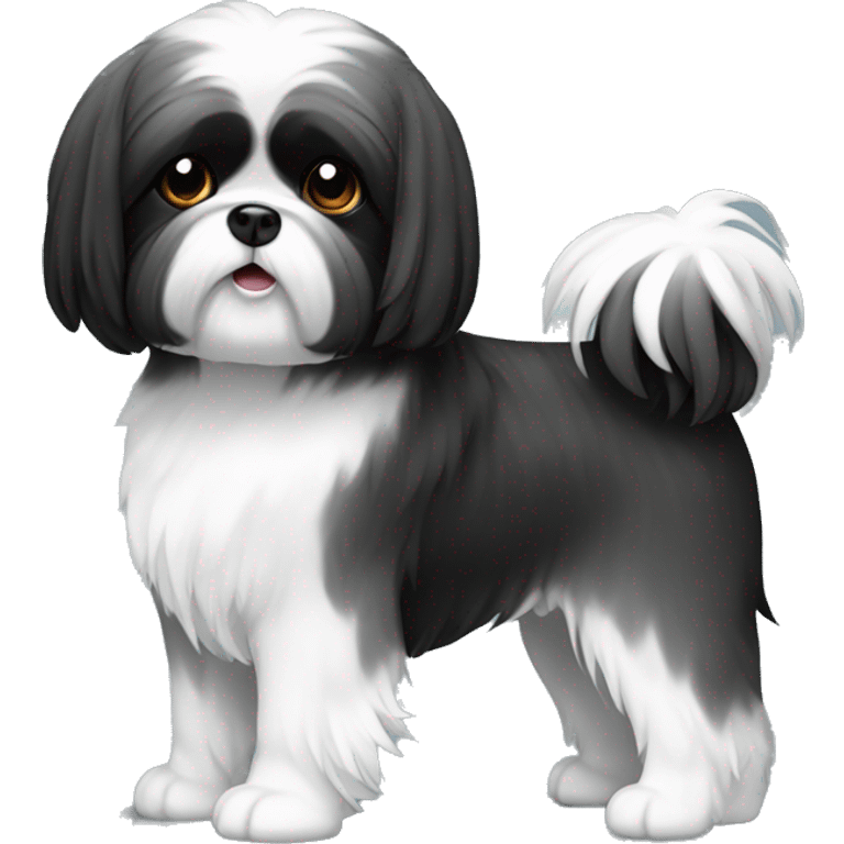 shih tzuh black and white emoji