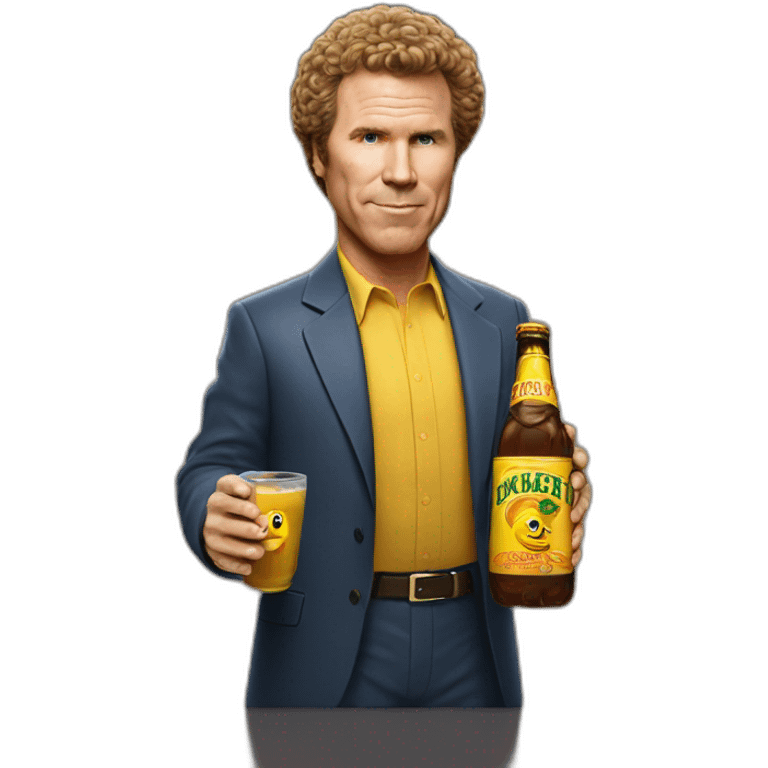 Will Ferrell with a bottle of buckfast emoji