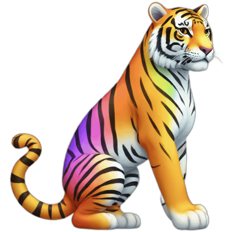 Rainbow Tiger Full Body emoji