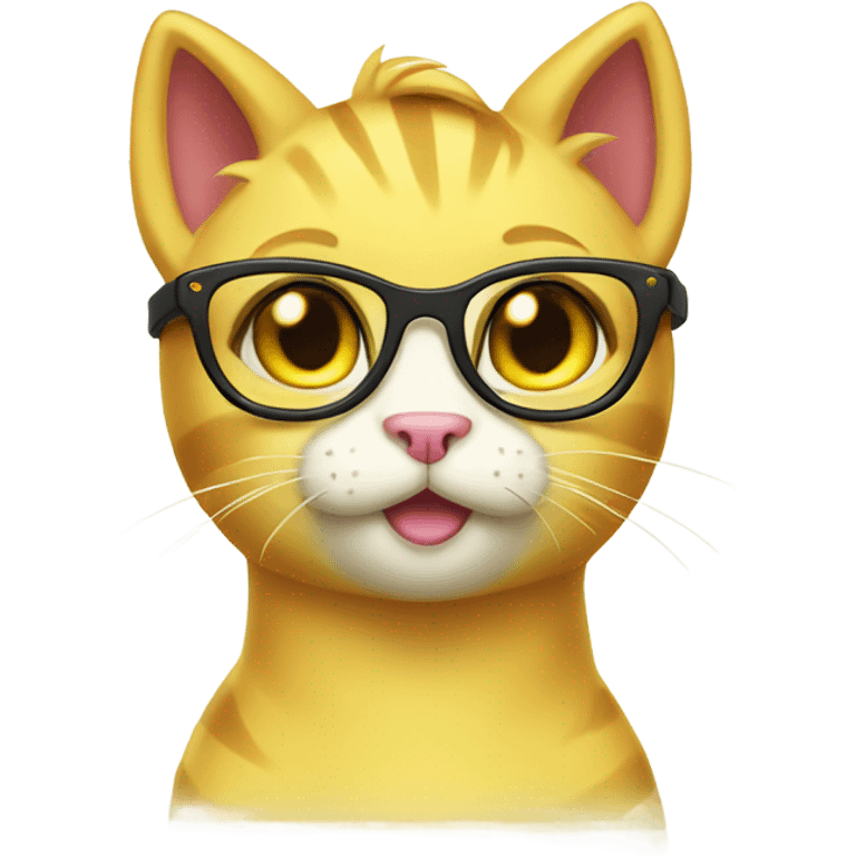 Yellow cat my little pony with glasses  emoji