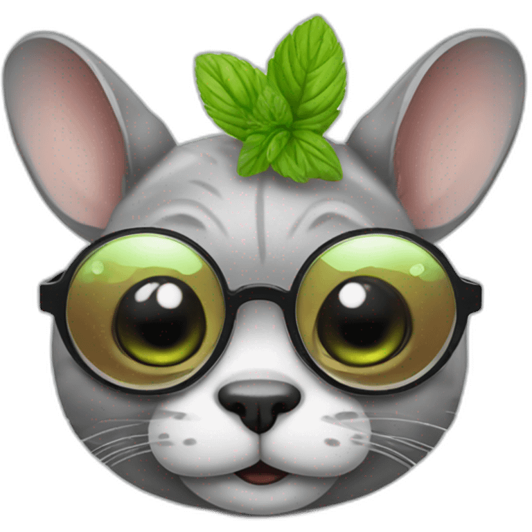 sick chincilla with glasses and mojito emoji