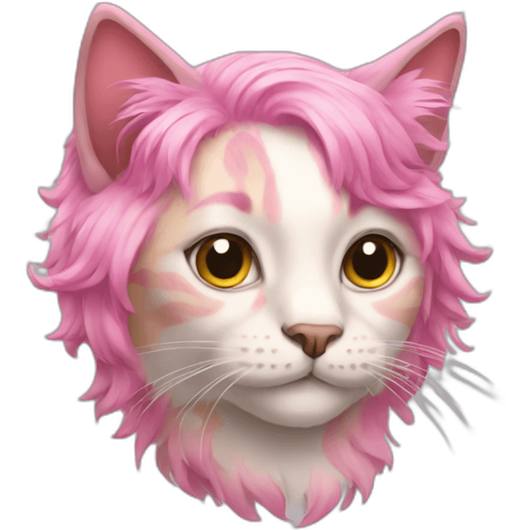 A cat with a pink hair  emoji