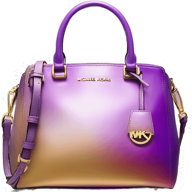 Realistic purple to Gold ombre iridescent metallic michael kors satchel. emoji