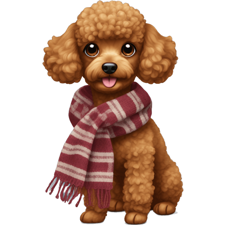 red toy poodle in a scarf emoji