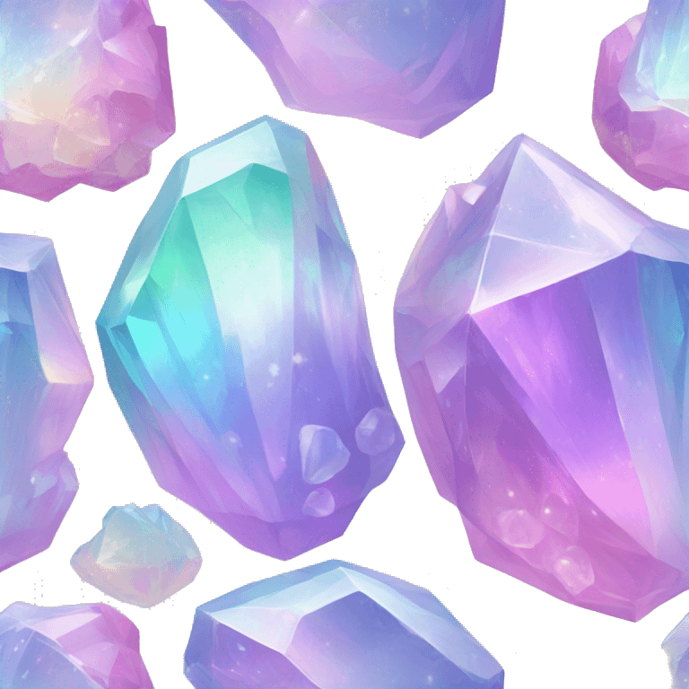 Pastel iridescent rainbow crystal clusters emoji