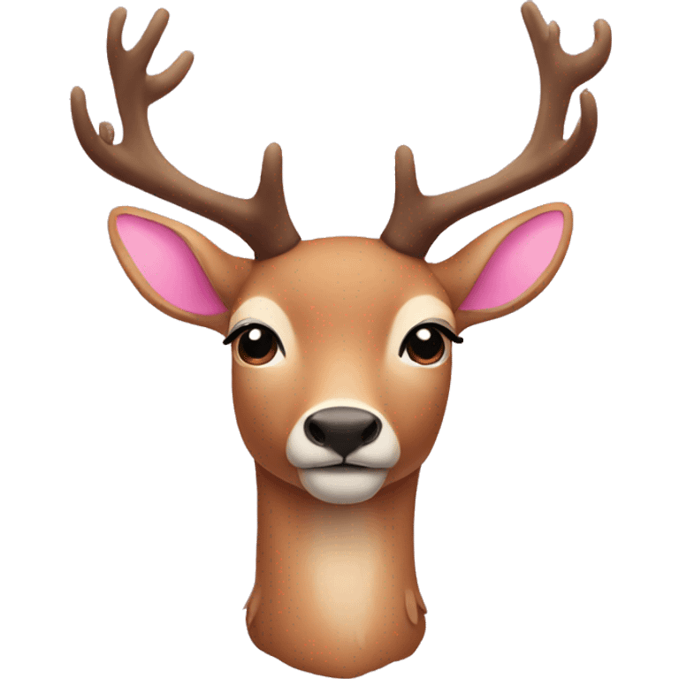 deer wearing a pink now emoji