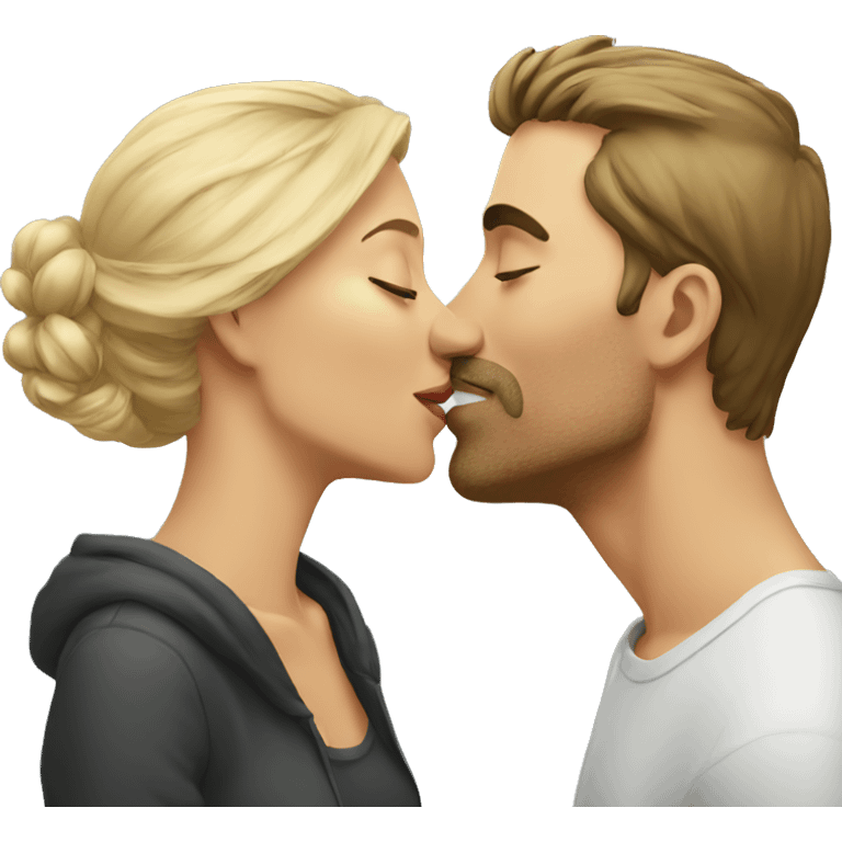 Man kiss women emoji