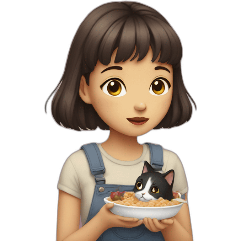 lofi girl eating a cat emoji