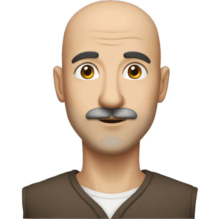 Tall Bald Turkish Man with fair skin and brown mustache emoji