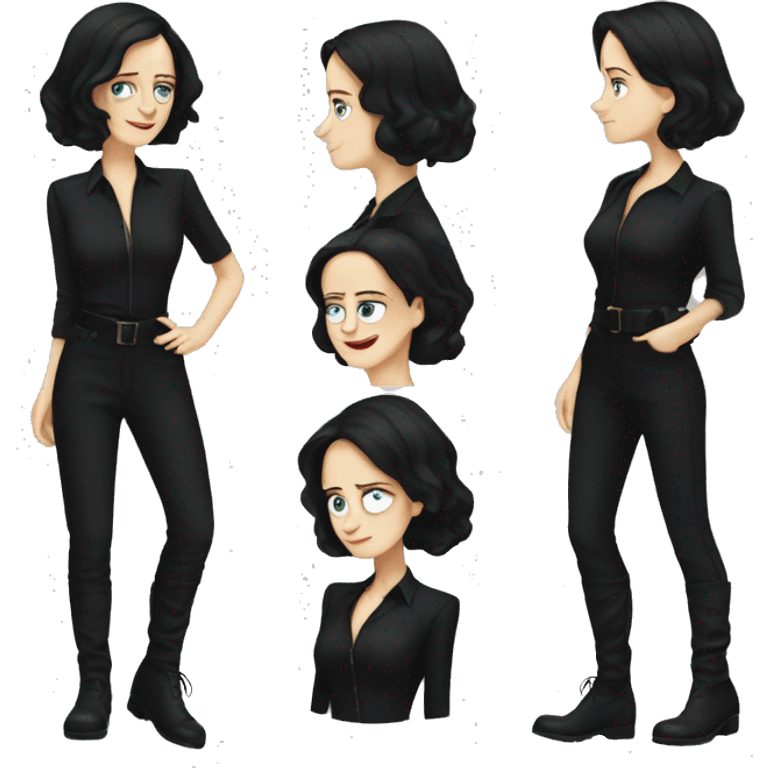 Eva Green in black clothes emoji