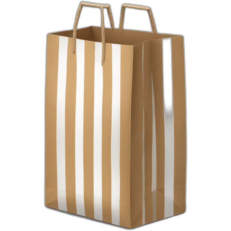 Cardboard bag with white stripes emoji