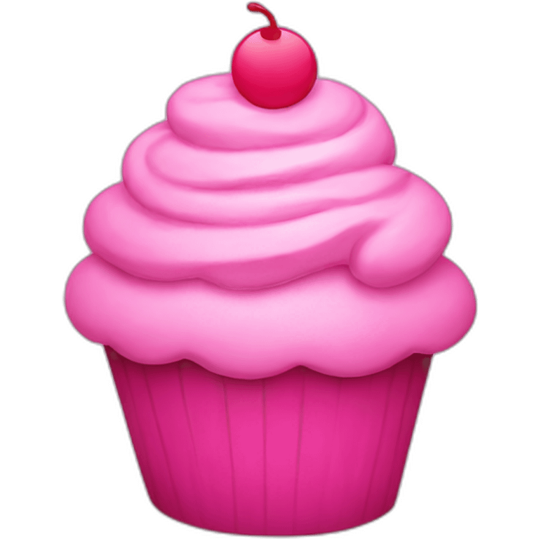 Happy pink cupcake emoji