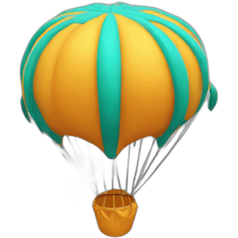 Fox parachute 3D emoji