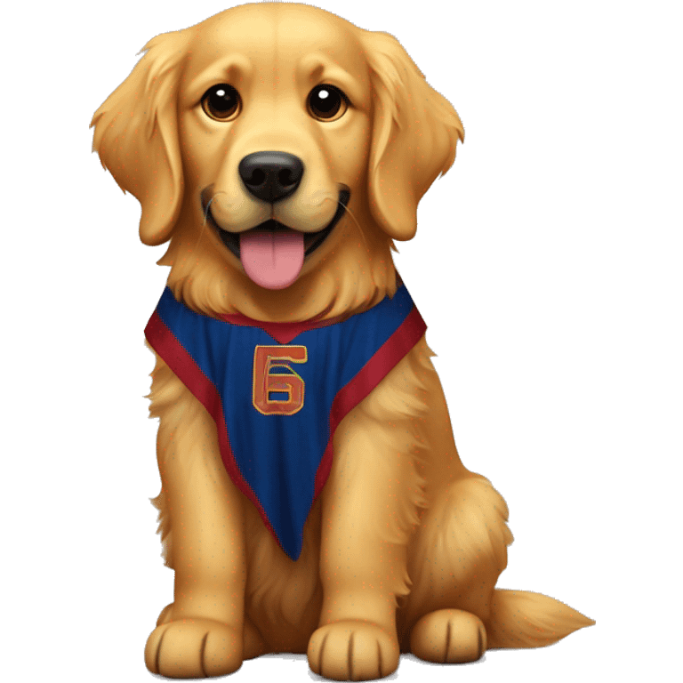 Golden retriever with a Barca jersy  emoji