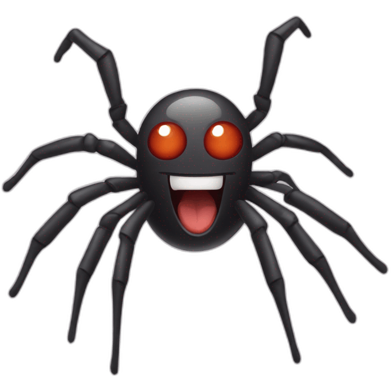 Spider with funny face emoji