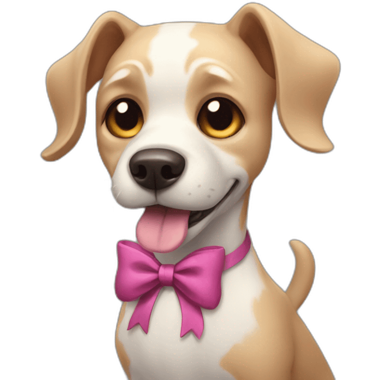 creepy dog with bow emoji