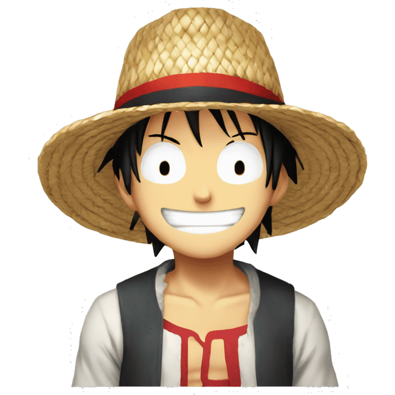 Straw hat with a red band Luffy emoji