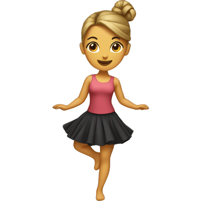 Dancing girl with a bun in  emoji