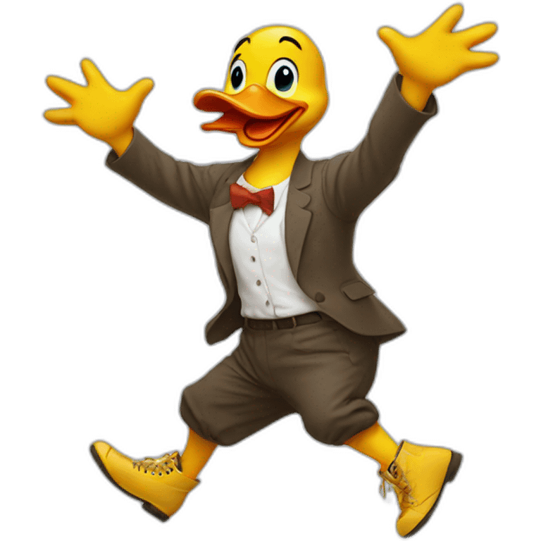 dancing duck with shoes emoji