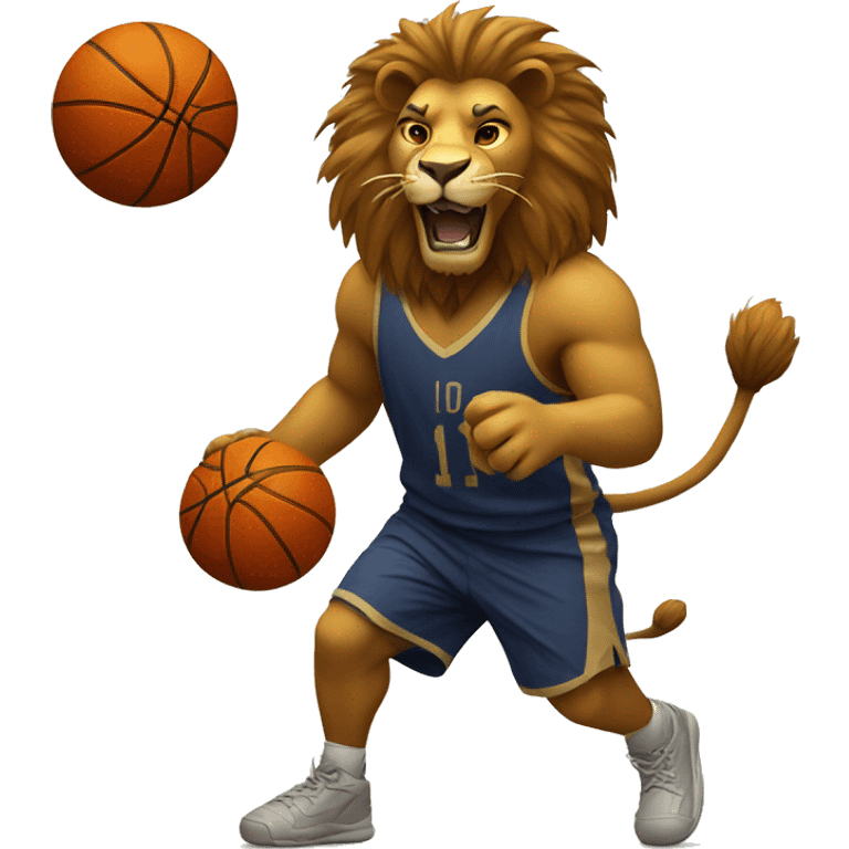 Lion playing basketball emoji