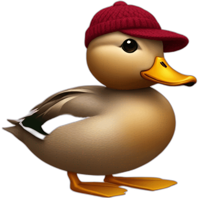 Duck with sweater and gucci hat emoji