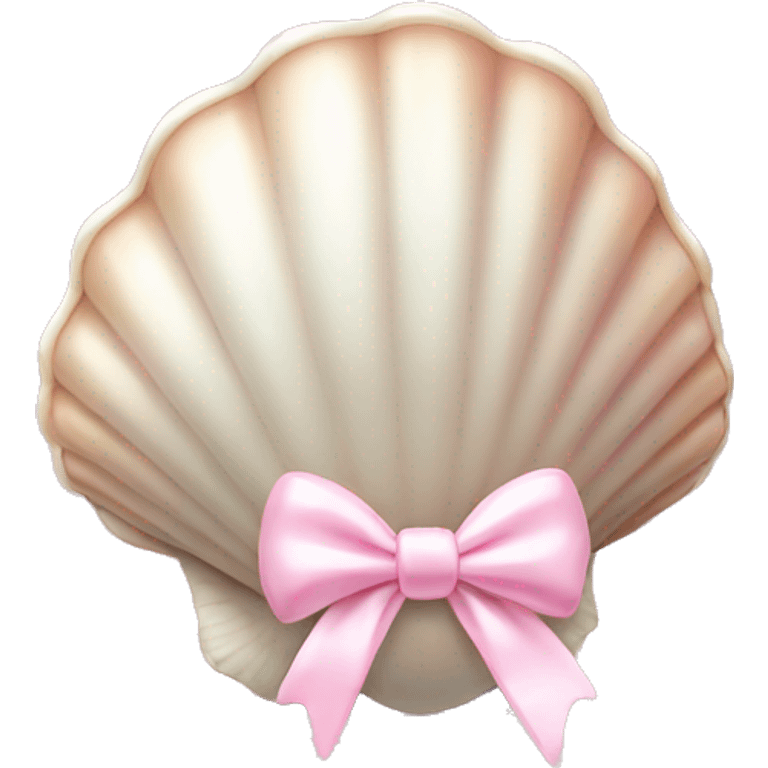 Pearl shell and light pink bow emoji