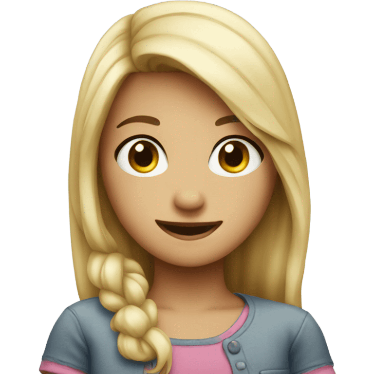 A girl showing hart  emoji