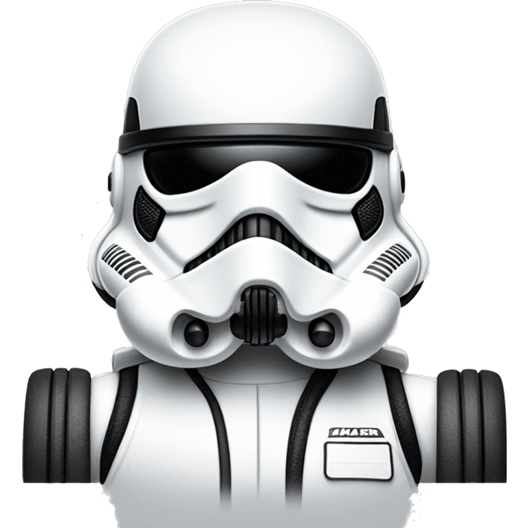 Stormtrooper that drives a F1 car from mclaren emoji