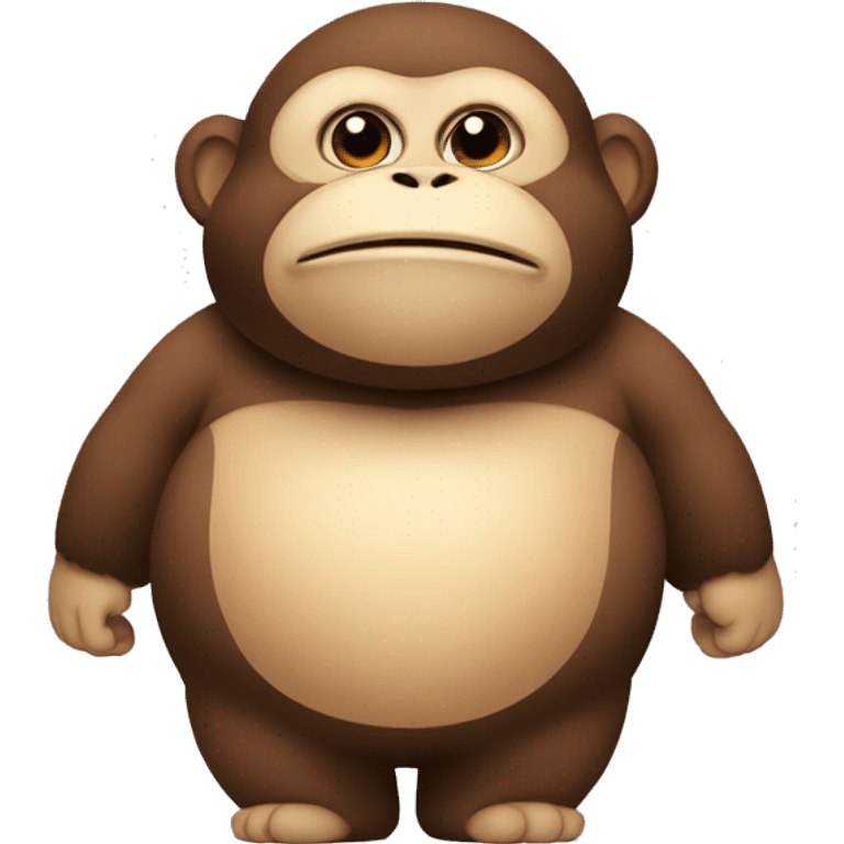 chubby monkey  with a belly emoji