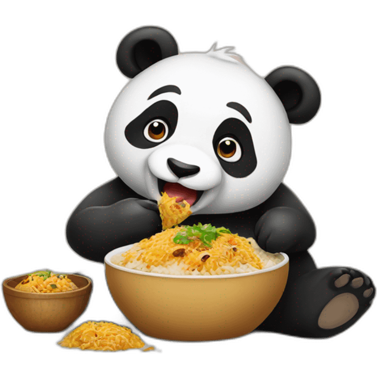 Panda eating chicken biriyani  emoji