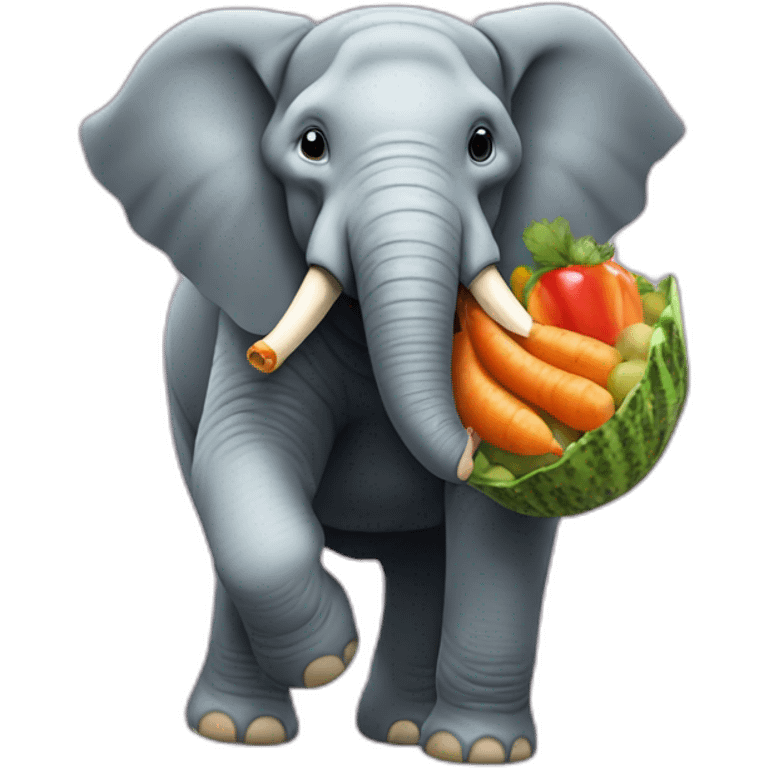 fruitimals elephant carrying carrott on back emoji