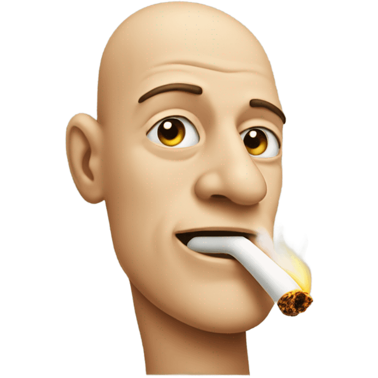 A man shaped like a thumb smoking  emoji