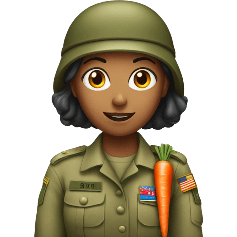 army woman holding carrot emoji