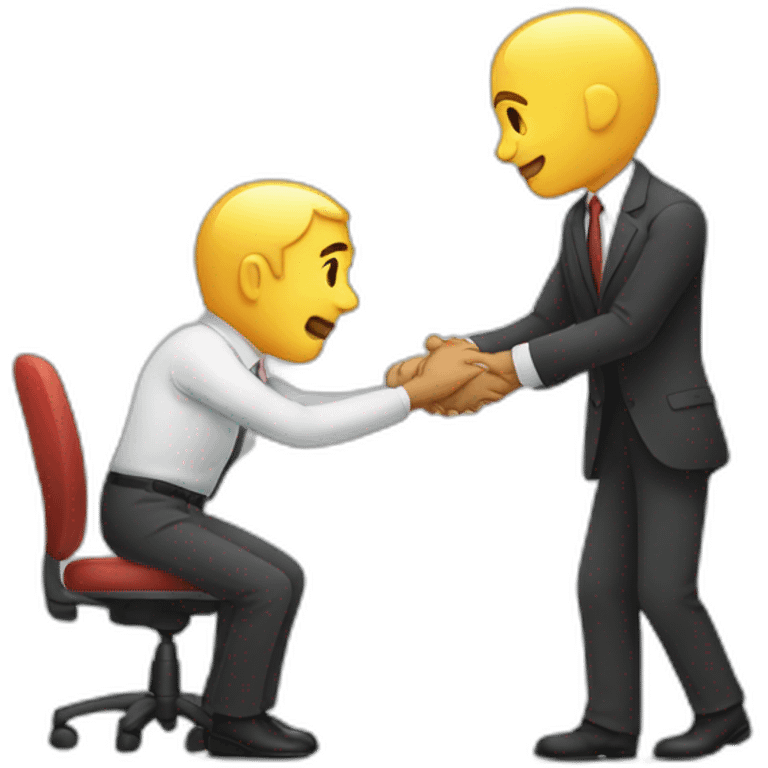 boss pushing employee to work more emoji