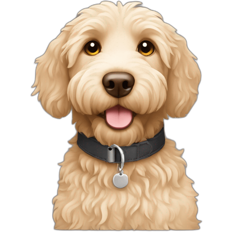 labradoodle with collar lay down emoji