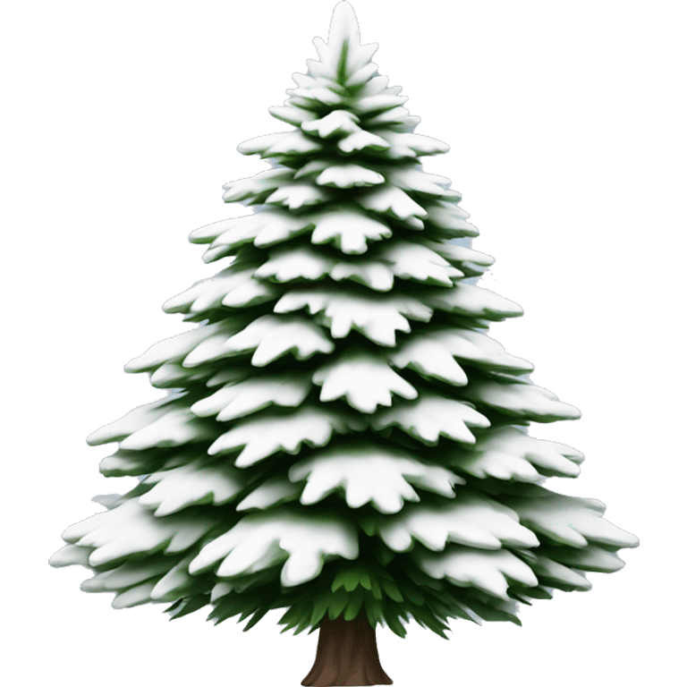 Realistic single isolated completely white fir christmas tree   emoji