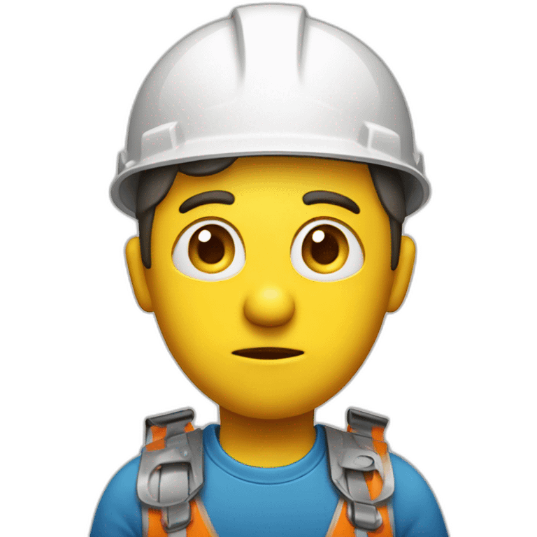 confused builder with questions marks around his head emoji